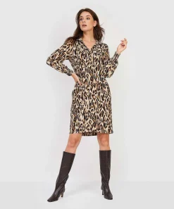 Kyra Crepe Jurk Animalprint Britta