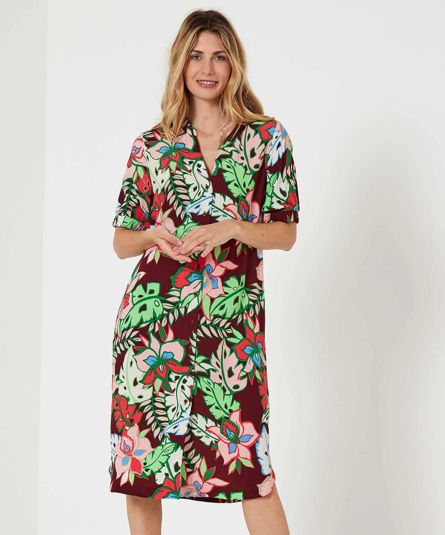 Kyra Doorknoopjurk Tropical Flower Marena