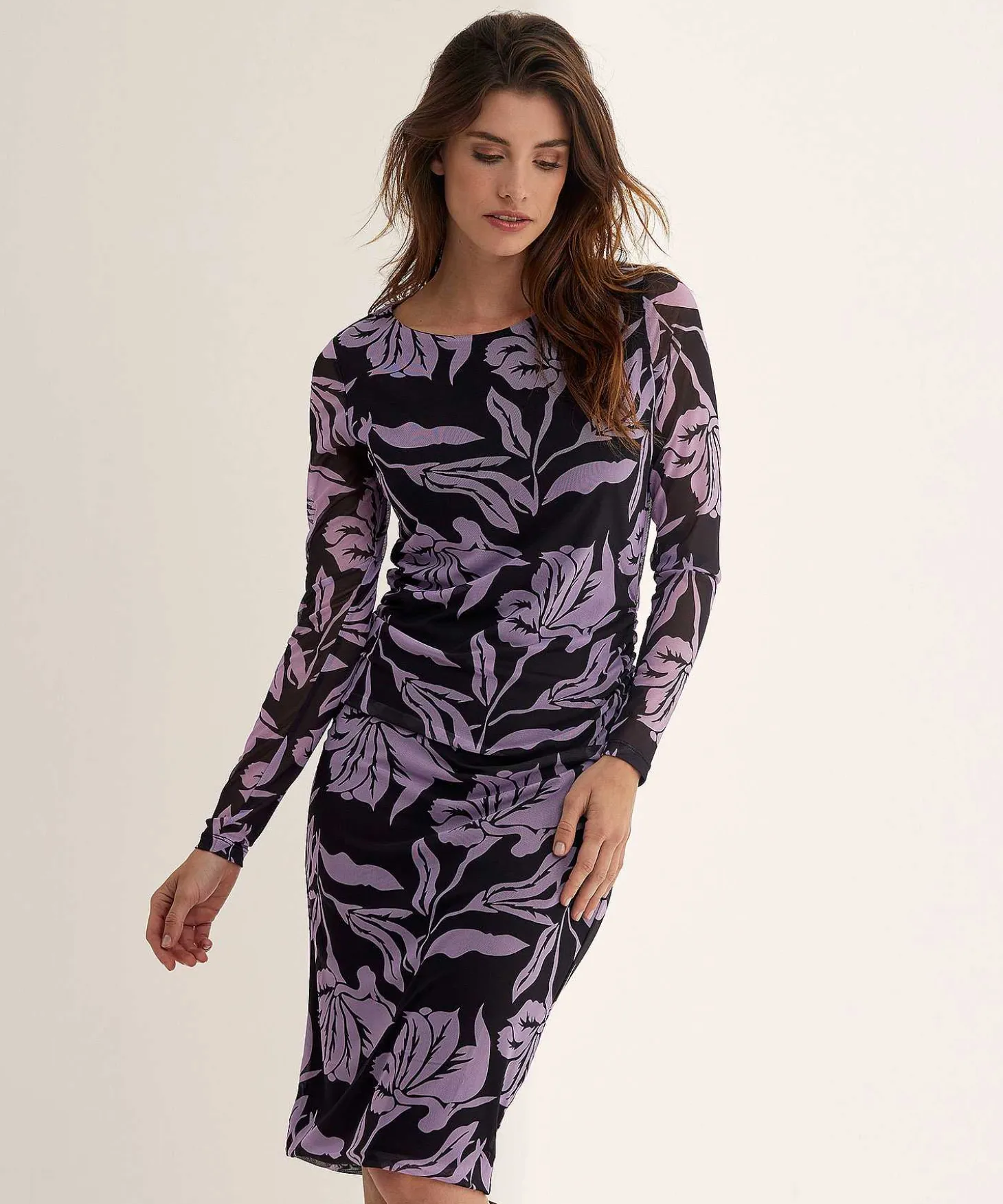 Kyra Jurk Mesh Bloemen Print Maja