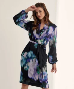 Kyra Jurk Met Ceintuur Faded Flower Print Willy