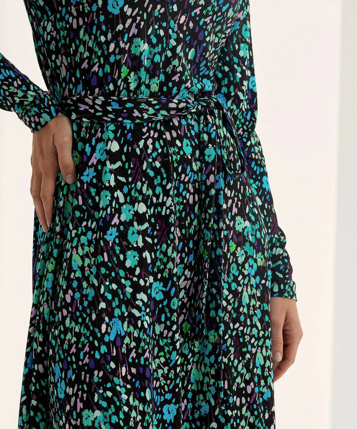 Kyra Jurk Met Ceintuur Flower Print Jasmine