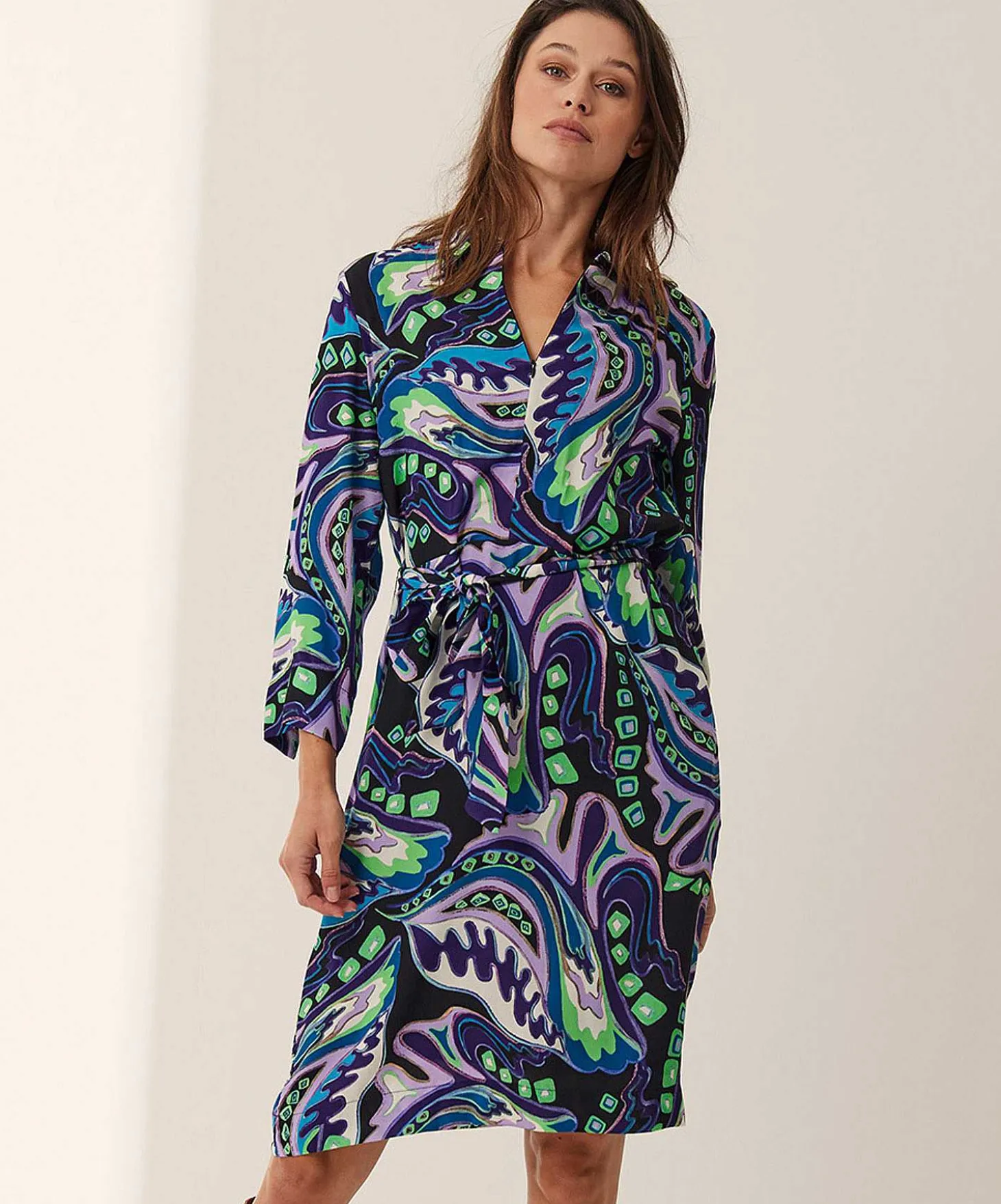 Kyra Jurk Met Ceintuur Multicolor Isra