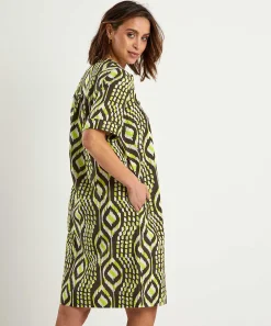 Kyra Linnenmix Jurk Ikatprint Melissa
