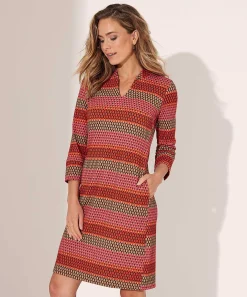 Kyra Multicolor Structuur Jurk Leyla