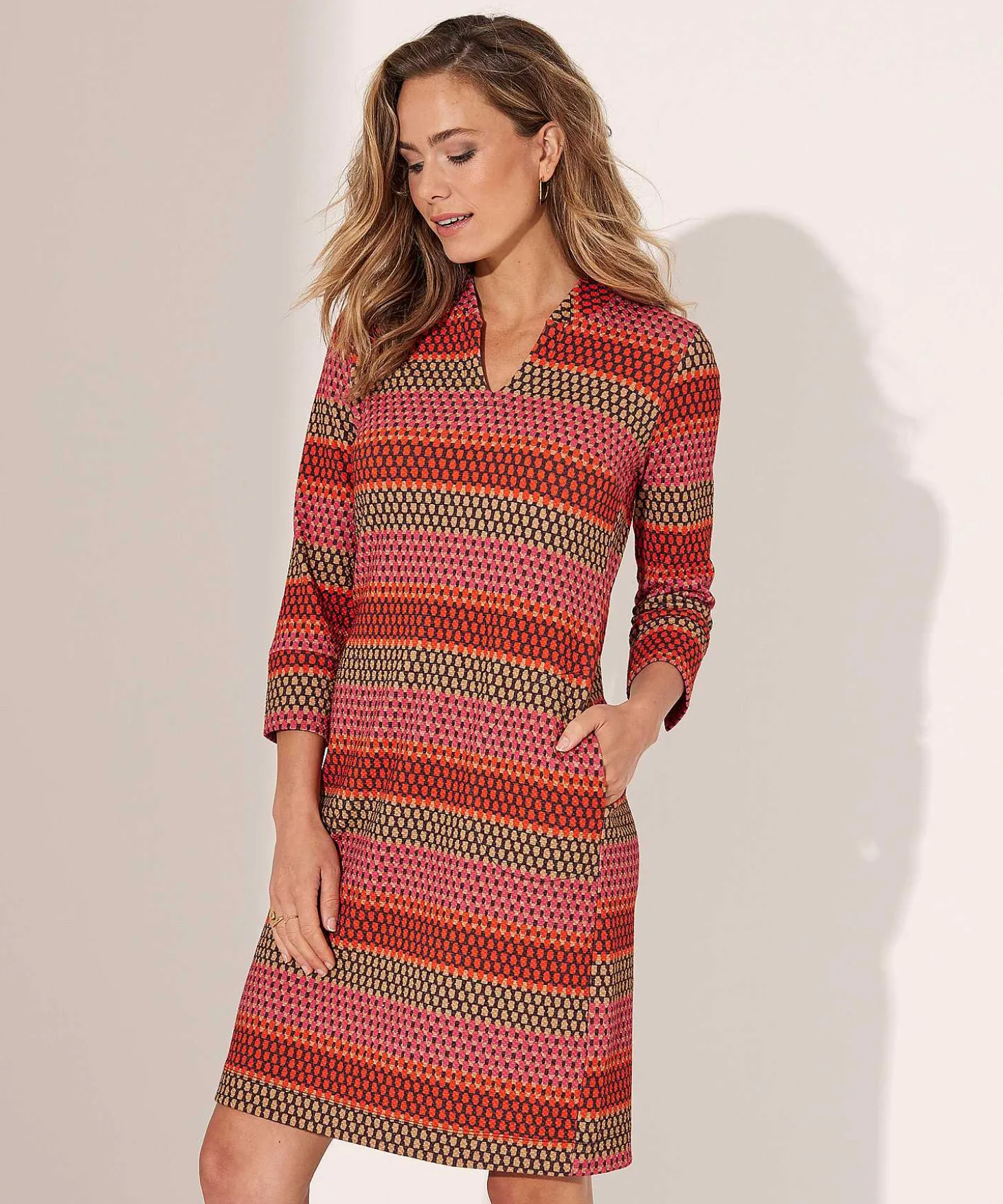 Kyra Multicolor Structuur Jurk Leyla