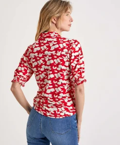 Kyra Shirtblouse Pofmouw Red Flower Rosanne