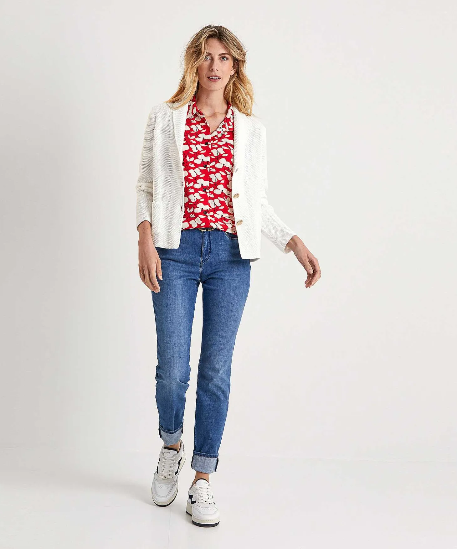 Kyra Shirtblouse Pofmouw Red Flower Rosanne