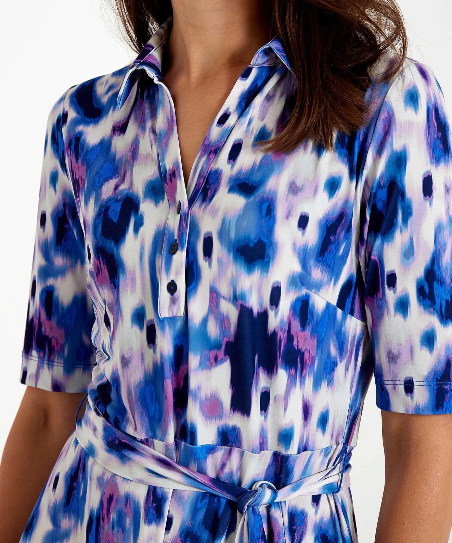 Kyra Tie Dye Jurk Travelstof Cissel