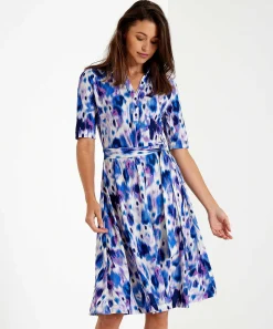 Kyra Tie Dye Jurk Travelstof Cissel