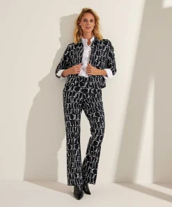 Kyra Wide Leg Broek Geo Print Dipper