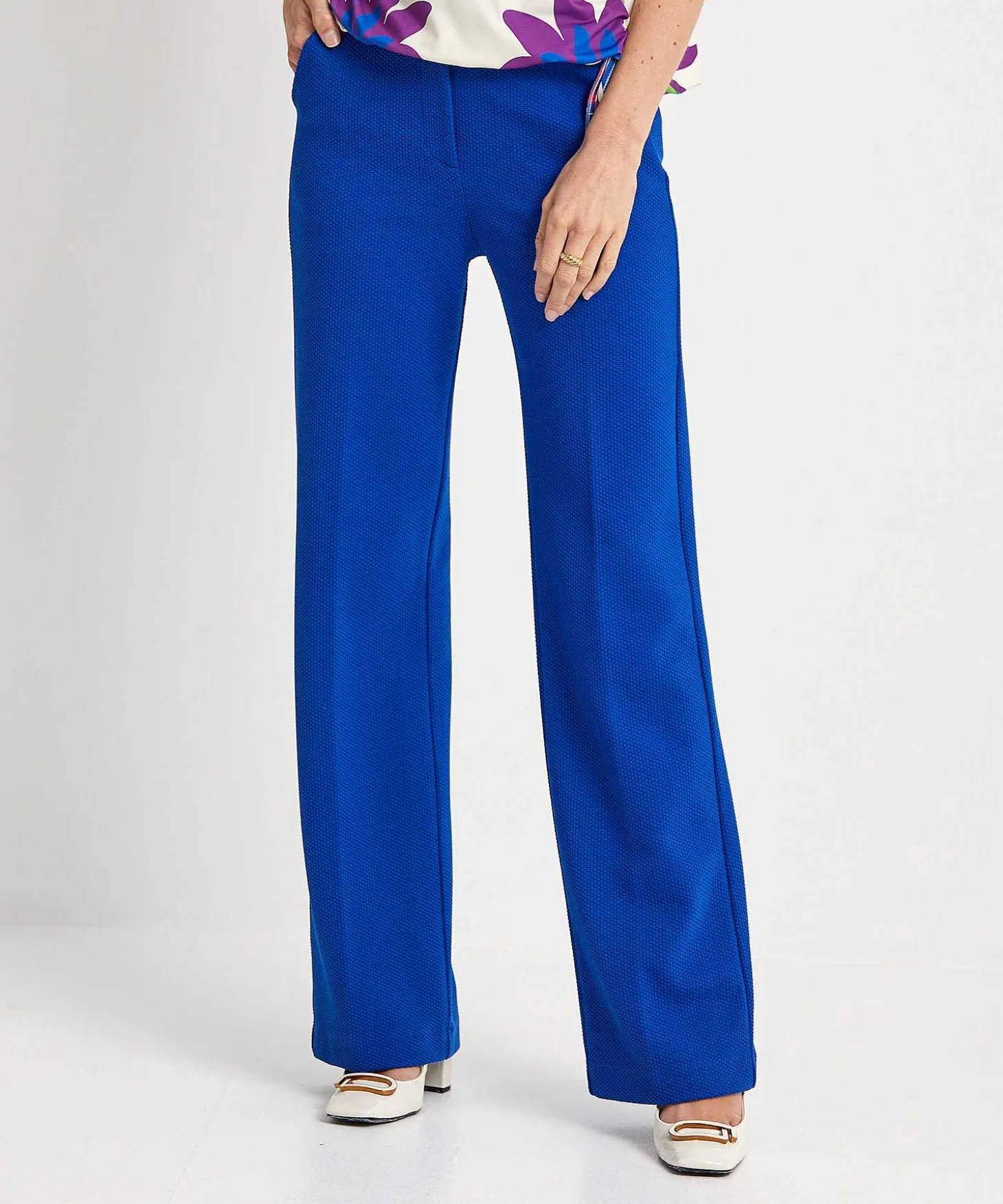 Kyra Wide Leg Broek Structuur Hetty