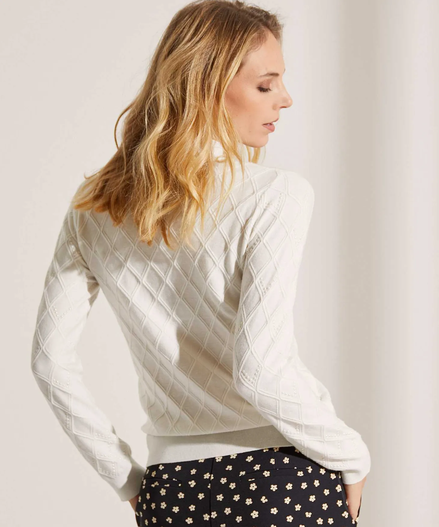 Leo & Ugo Jacquard Trui Met Pareltjes