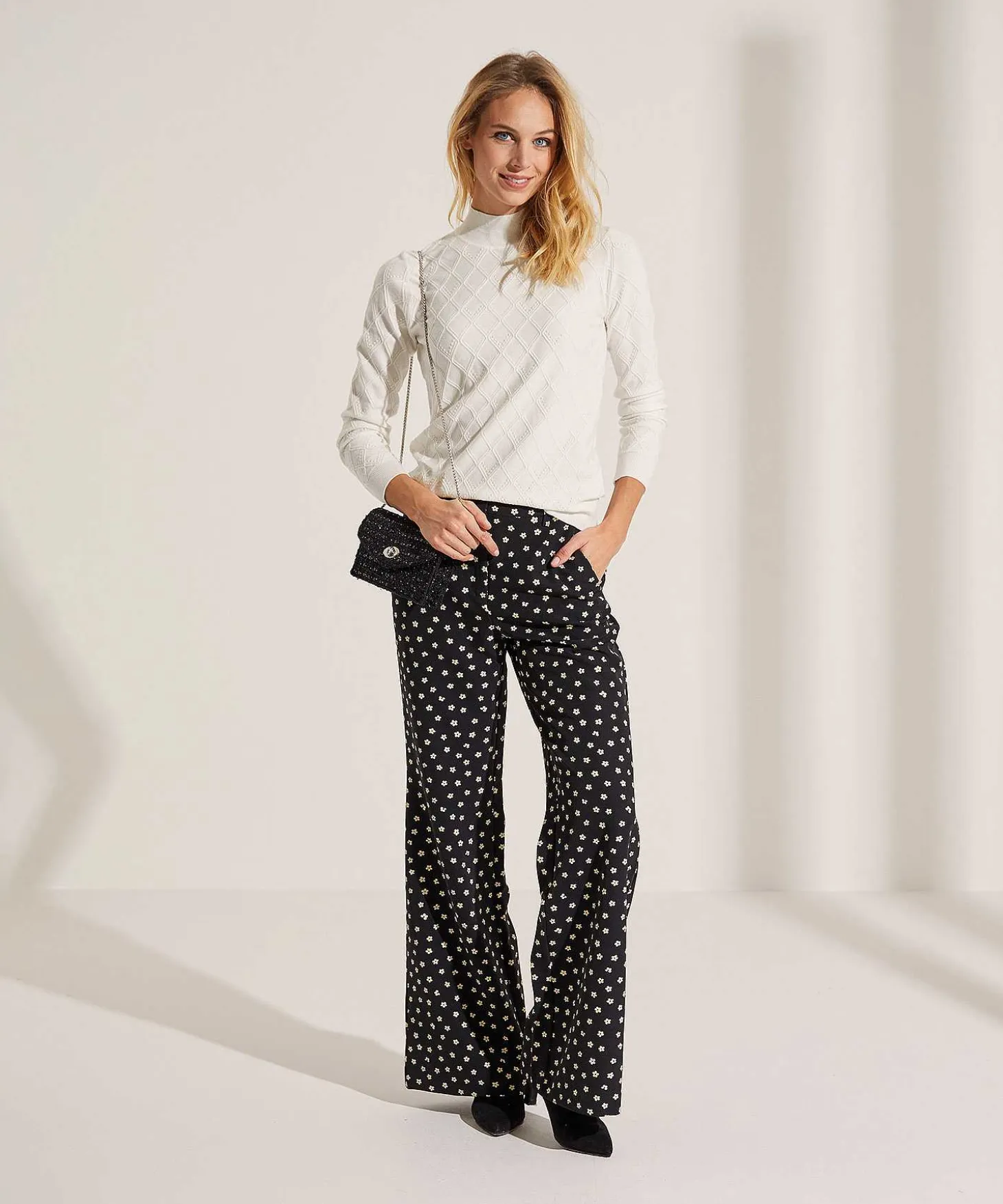 Leo & Ugo Jacquard Trui Met Pareltjes