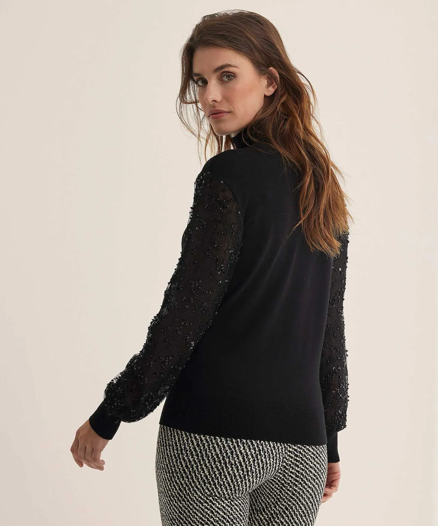 Leo & Ugo Trui Transparante Mouw Met Pailetten/Kralen