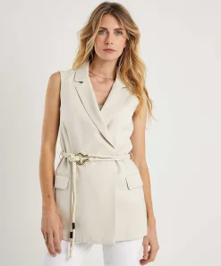 Liu Jo Glanzende Mouwloze Blazer