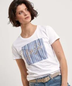 Liu Jo T-Shirt Print Glitter En Strass