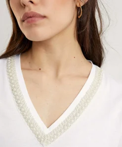 Liu Jo T-Shirt V-Hals Pareltjes