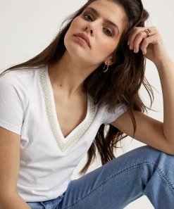 Liu Jo T-Shirt V-Hals Pareltjes
