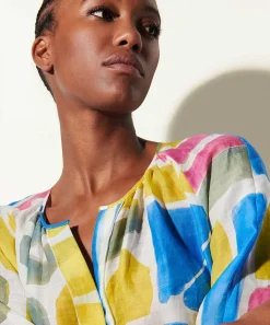 Luisa Cerano Blouse Ramie Grafische Print