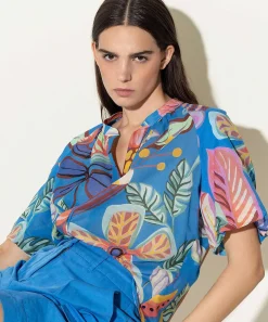 Luisa Cerano Blouse Tropische Bloemprint