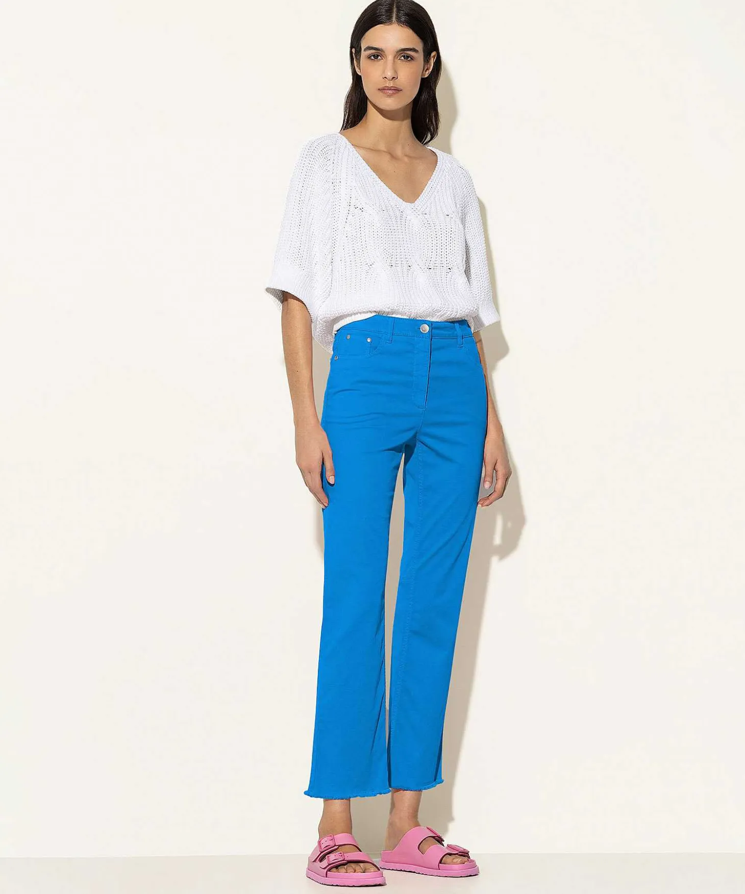Luisa Cerano Kick Flare Broek Soft Cotton