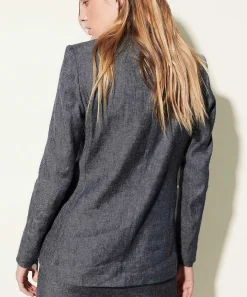 Luisa Cerano Linnenmix Blazer Denimlook