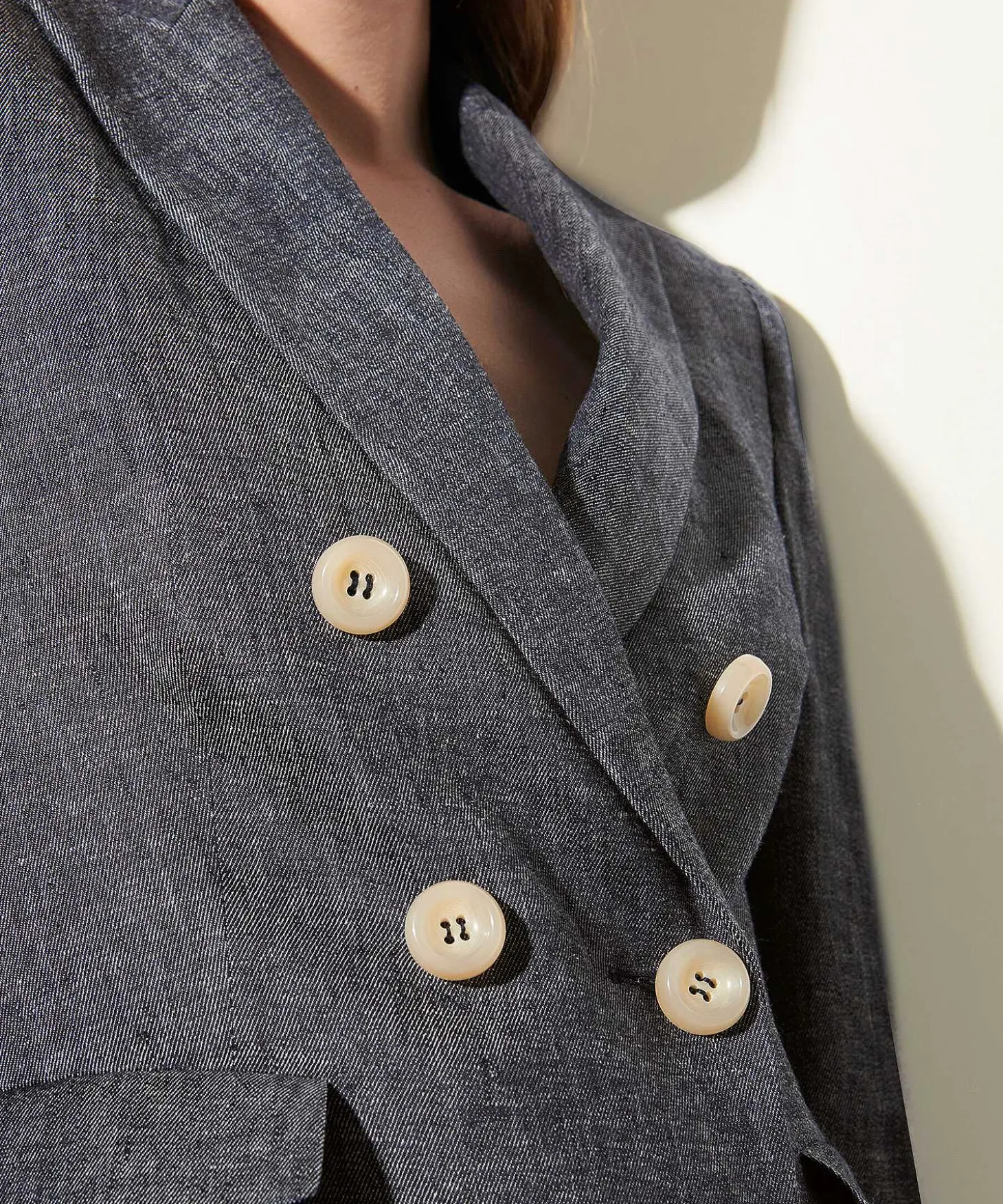 Luisa Cerano Linnenmix Blazer Denimlook
