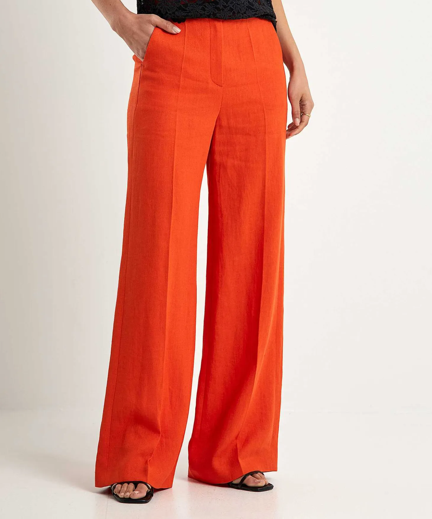 Luisa Cerano Linnenmix Wide Leg Broek