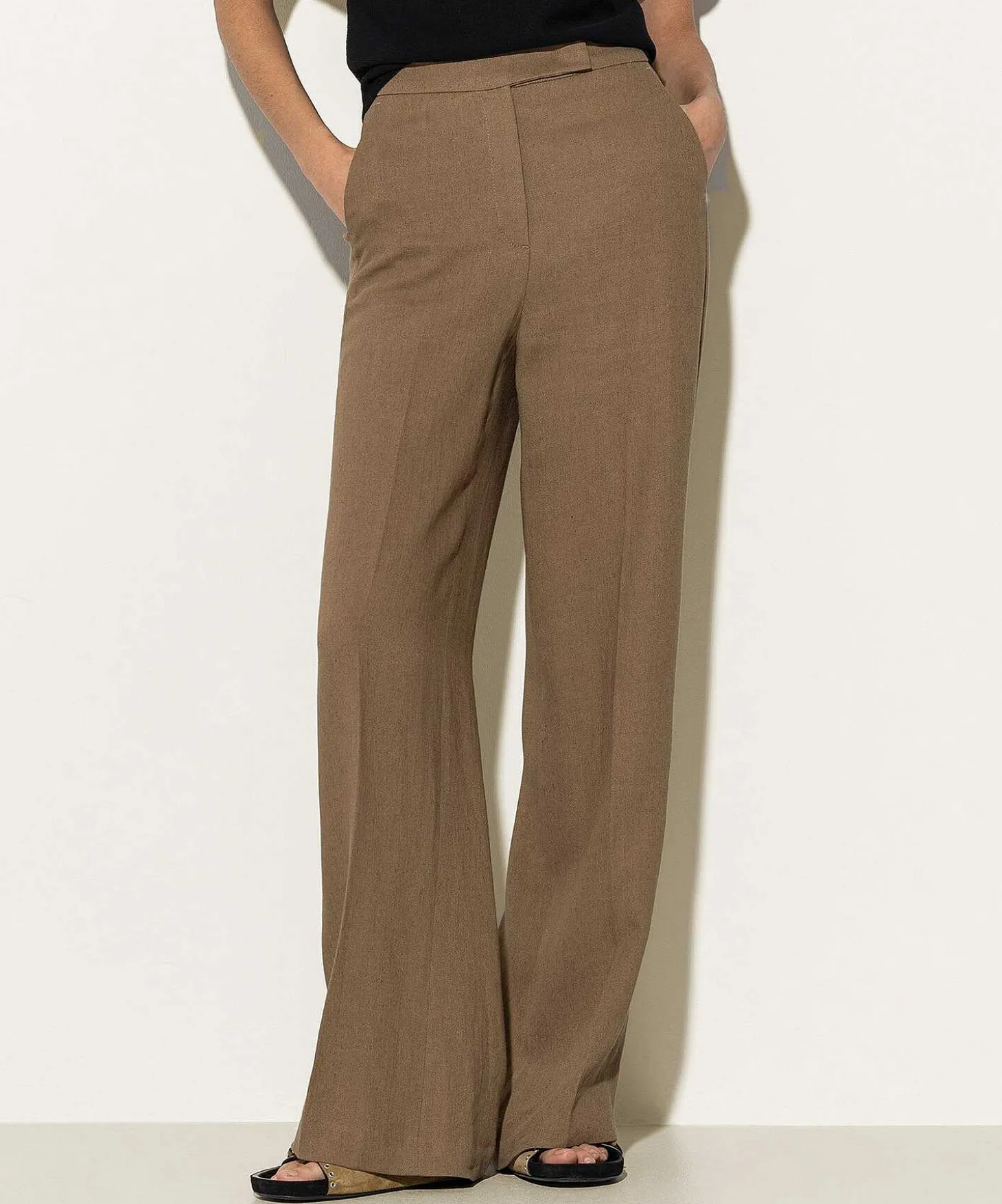 Luisa Cerano Linnenmix Wide Leg Broek