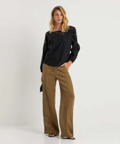 Luisa Cerano Linnenmix Wide Leg Broek