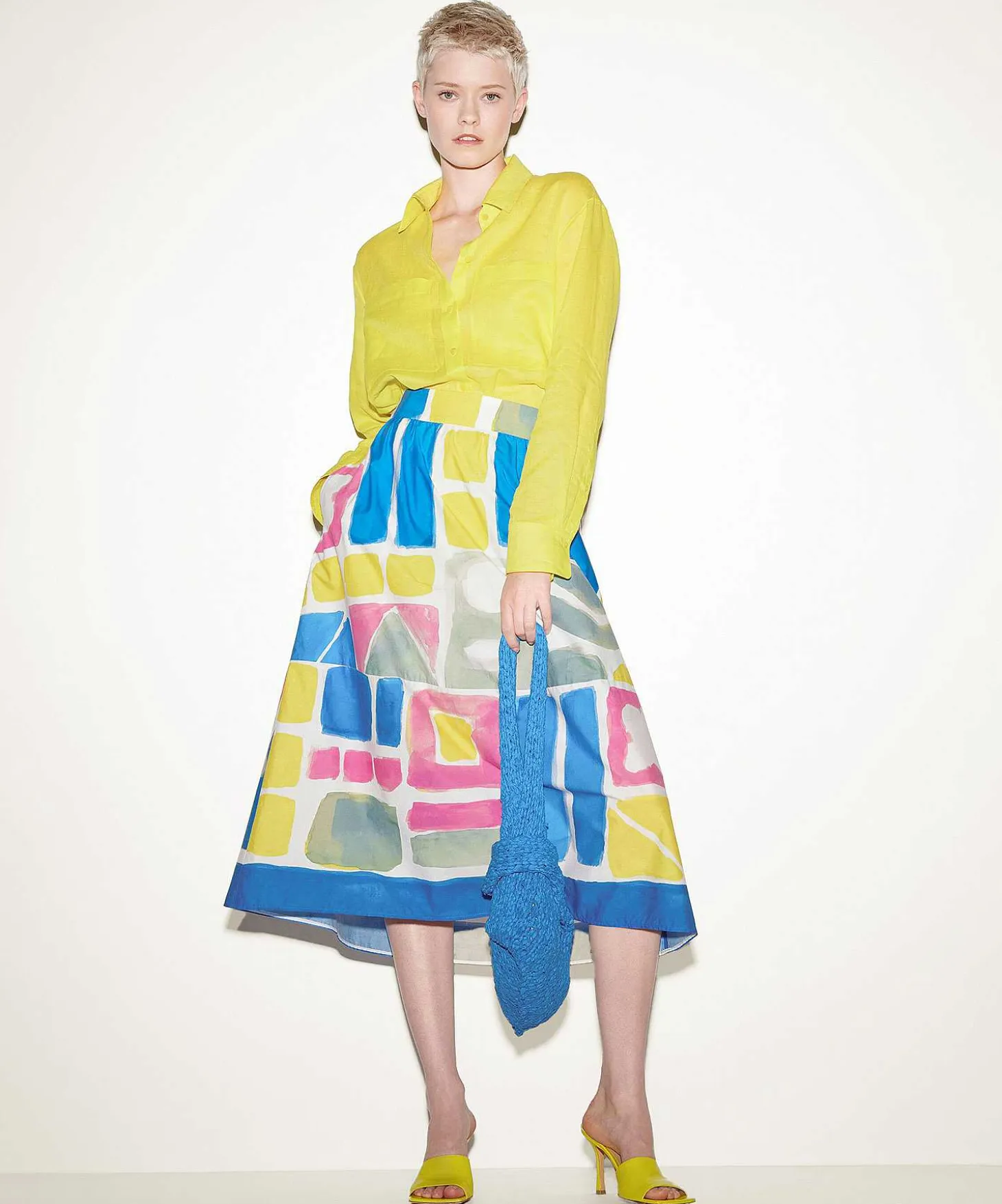 Luisa Cerano Poplin Rok Grafische Print