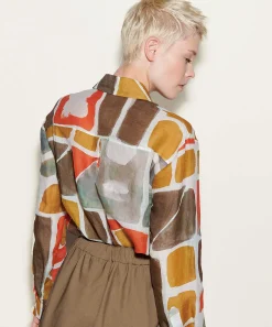 Luisa Cerano Ramie Blouse Grafische Print