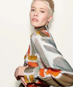 Luisa Cerano Ramie Blouse Grafische Print