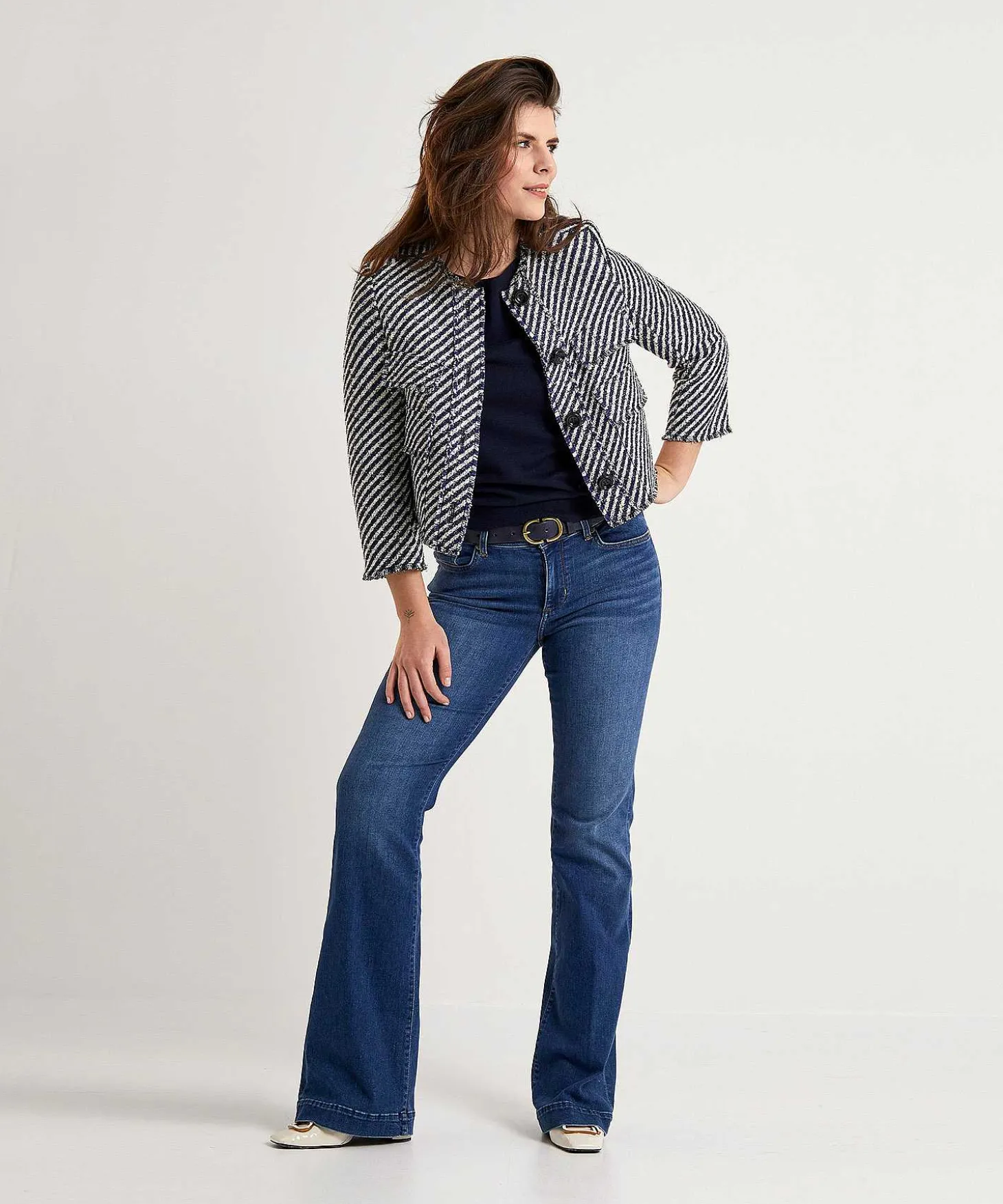 Luisa Cerano Tweed Blazer Strepen