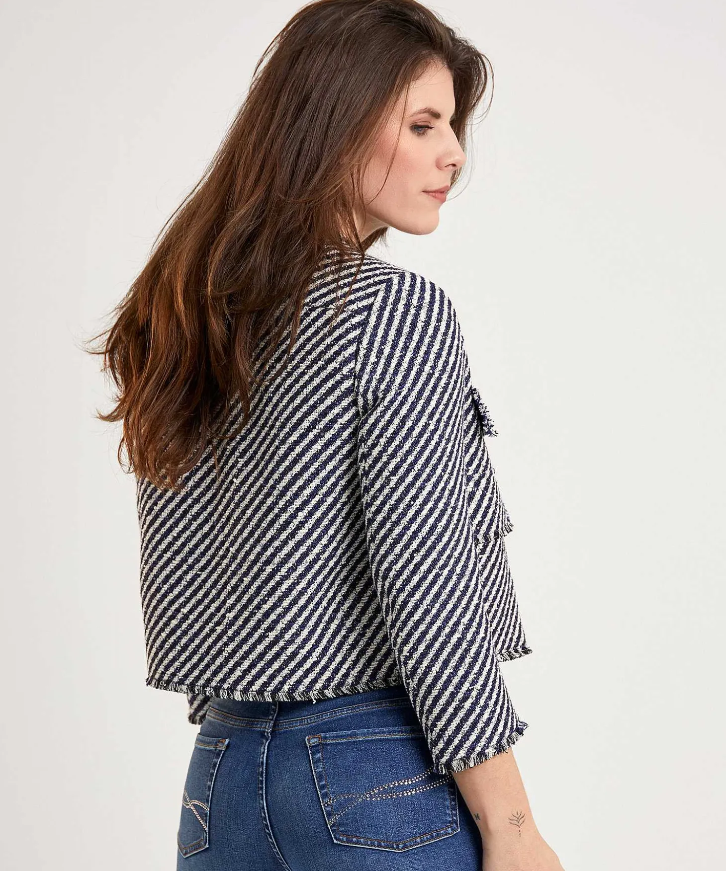 Luisa Cerano Tweed Blazer Strepen