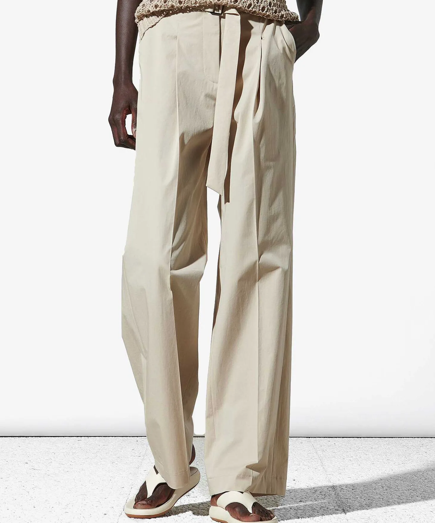 Luisa Cerano Wide Leg Broek Met Ceintuur