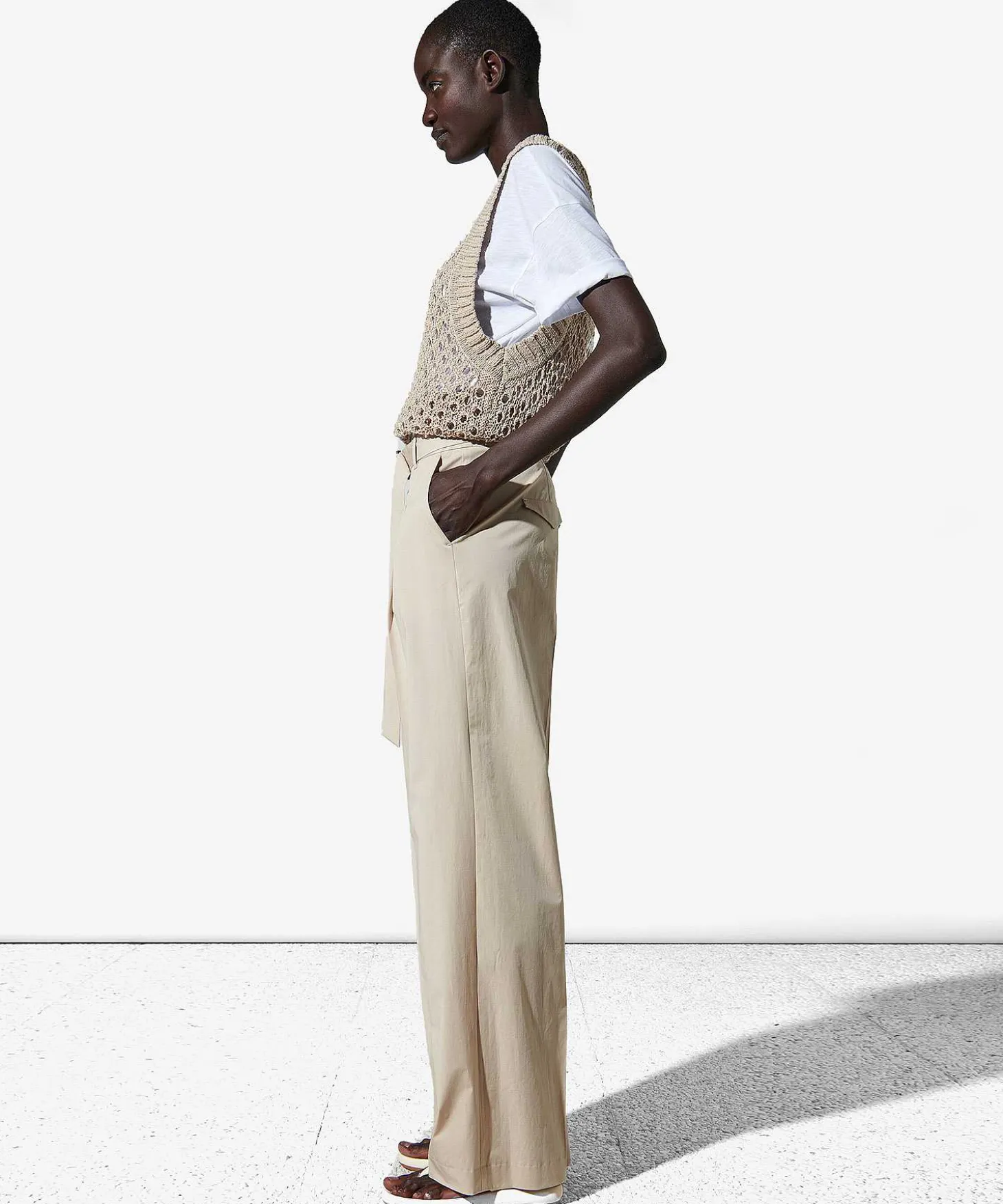 Luisa Cerano Wide Leg Broek Met Ceintuur
