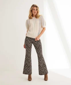 Mac Jeans Bootcut Broek Zigzag Jacquard