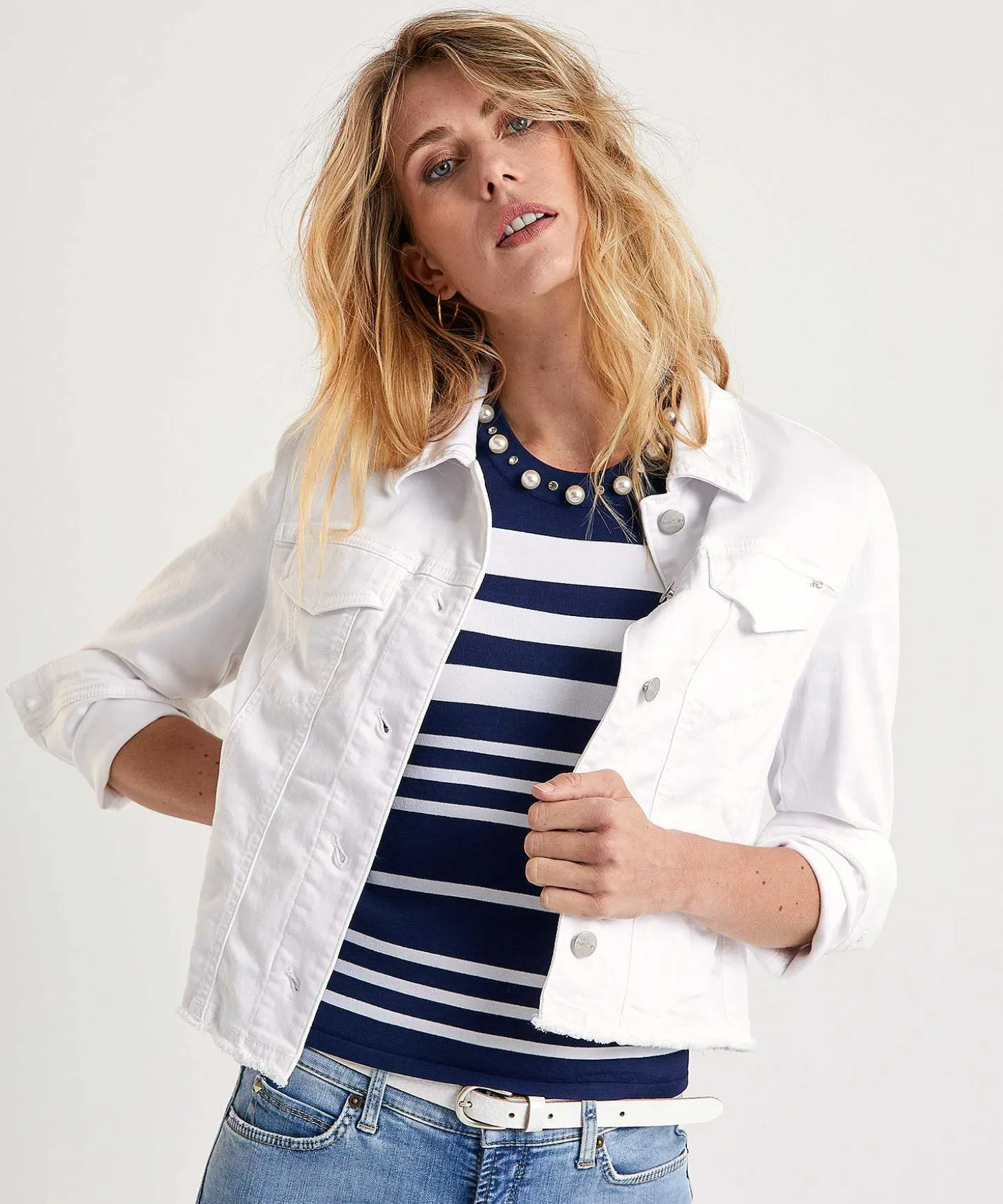 Marc Cain Denim Jasje Met Rafeltjes