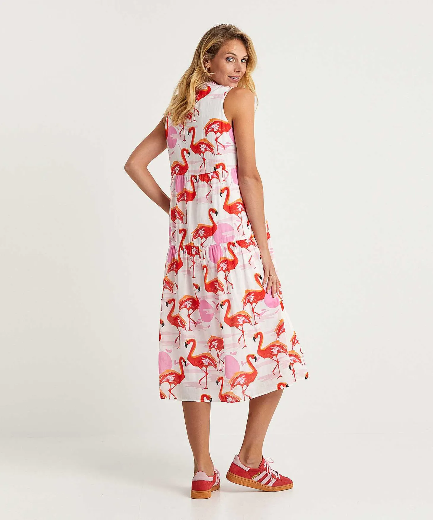 Marc Cain Mouwloze Jurk Flamingo