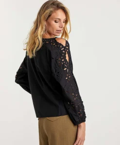 Marc Cain Poplin Blouse Broderie
