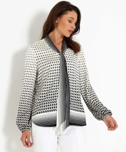 Marc Cain Silky Blouse Graphics Strik