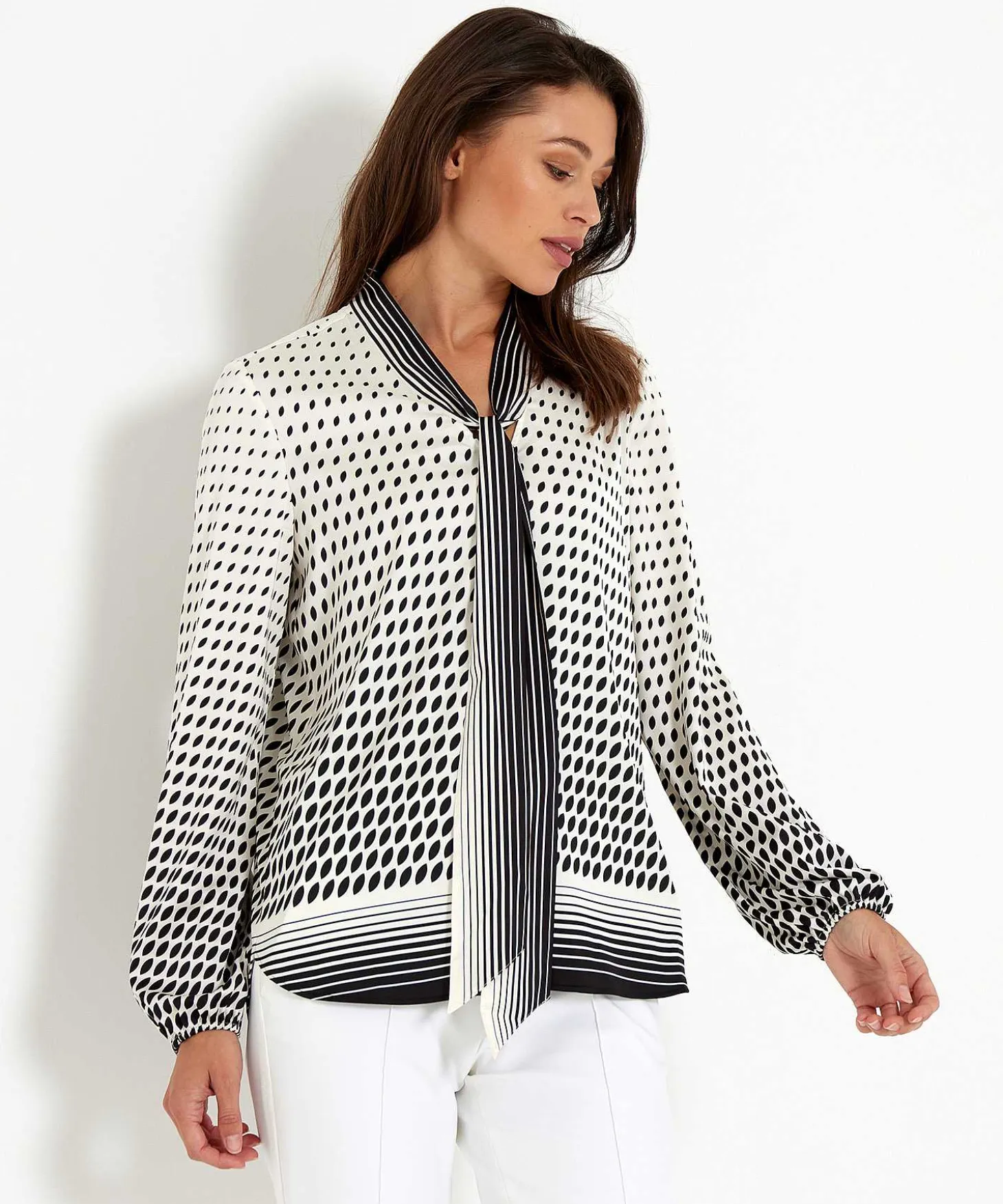 Marc Cain Silky Blouse Graphics Strik