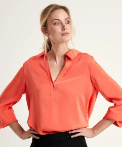 Marc Cain Silky Blouse Polokraag