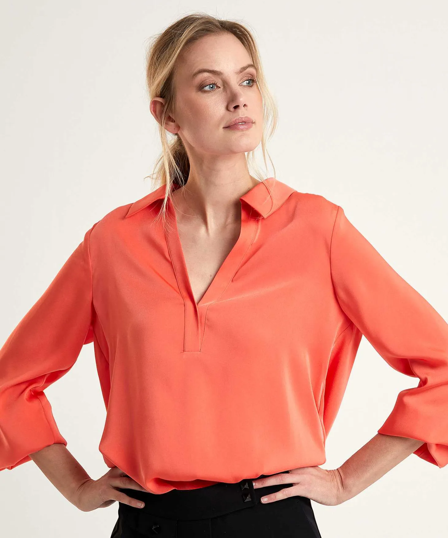 Marc Cain Silky Blouse Polokraag