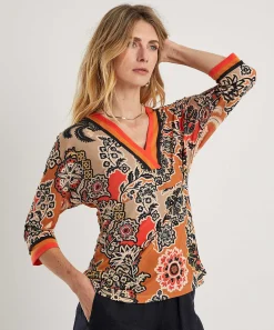 Marc Cain Slinky Kimono Top Bloemprint
