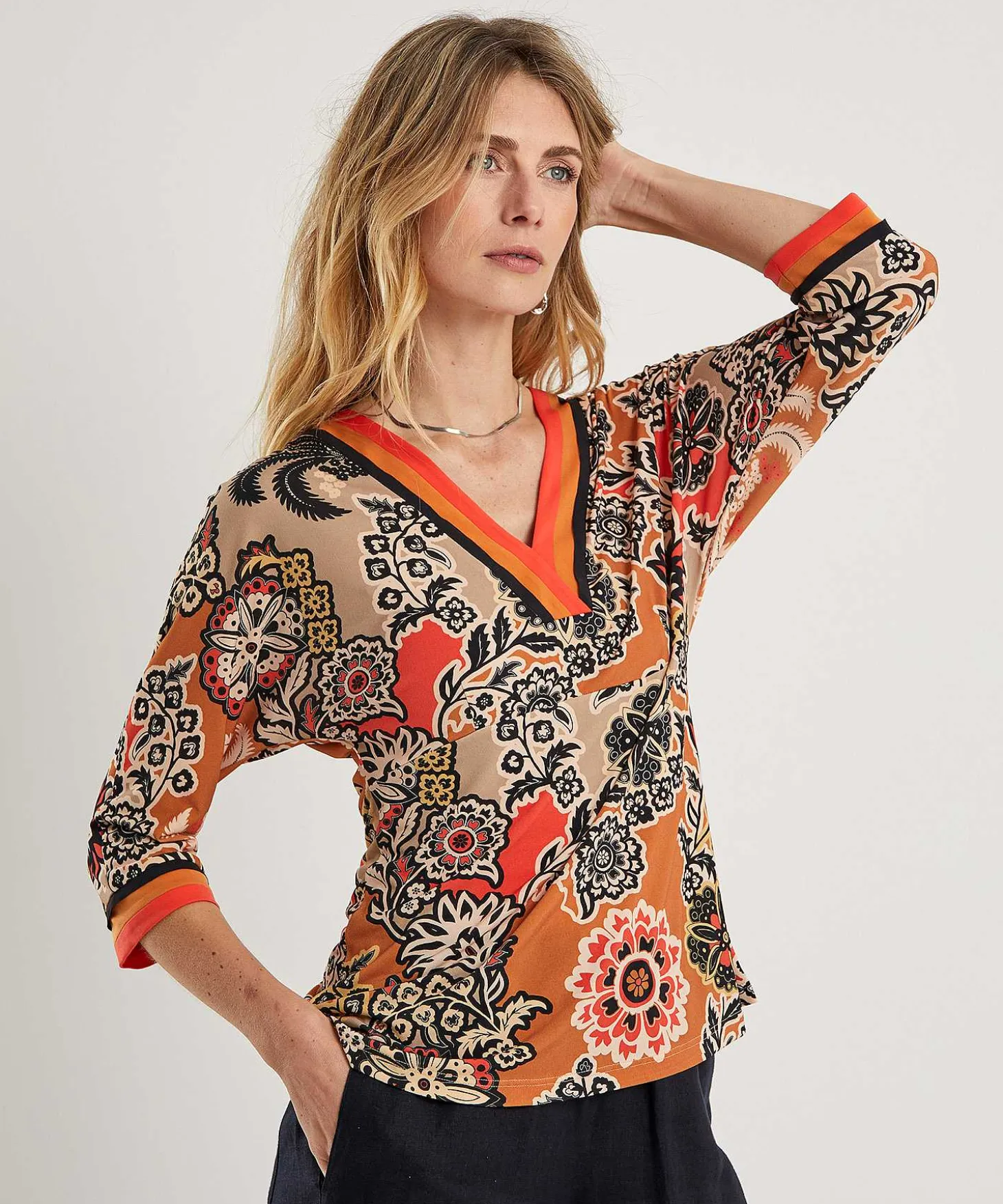 Marc Cain Slinky Kimono Top Bloemprint
