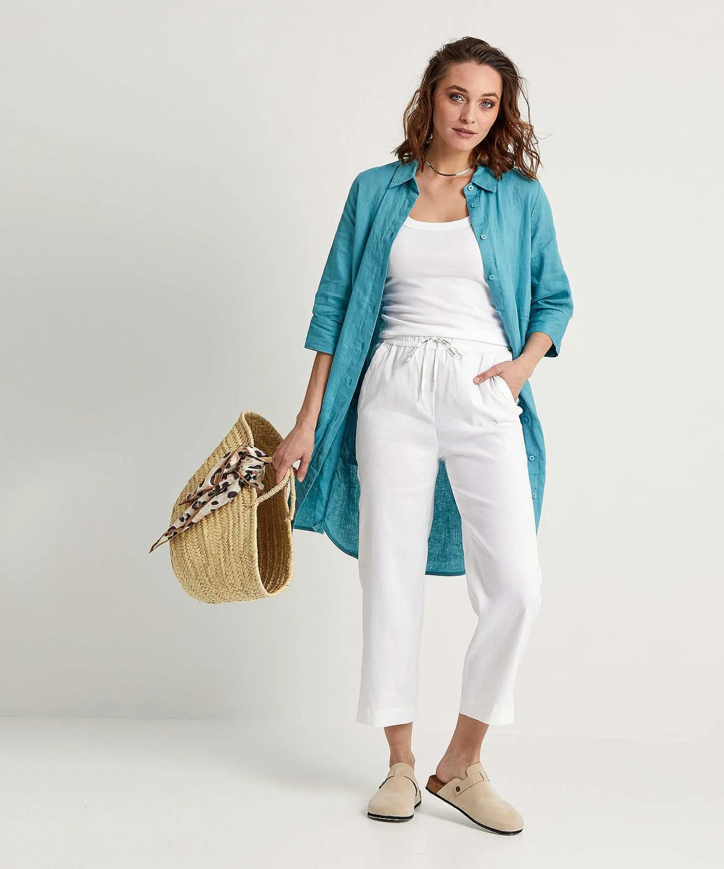 Marc Cain Sports Cropped Broek Linnenmix Wusu