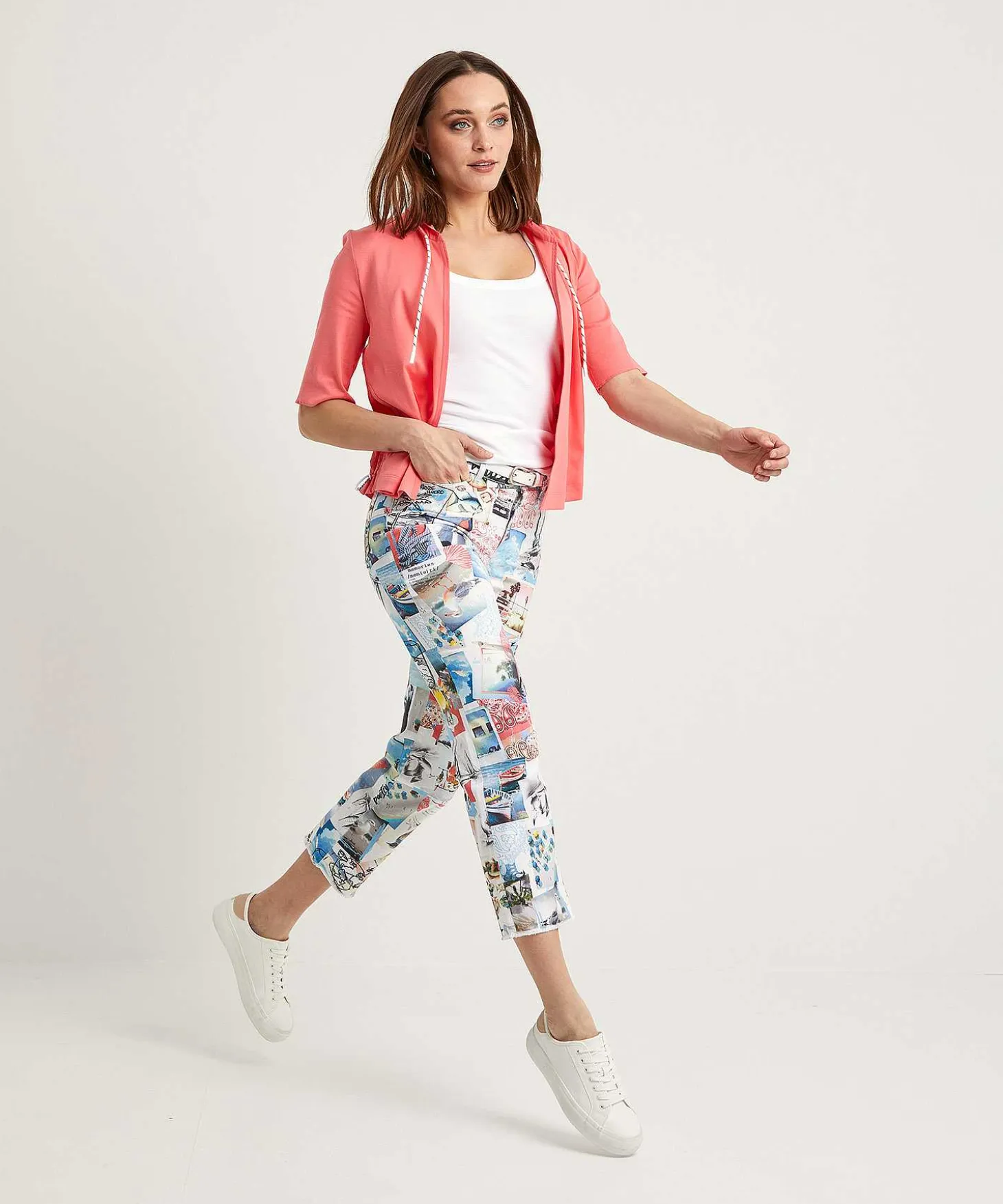 Marc Cain Sports Cropped Jeans Fotoprint Fyli