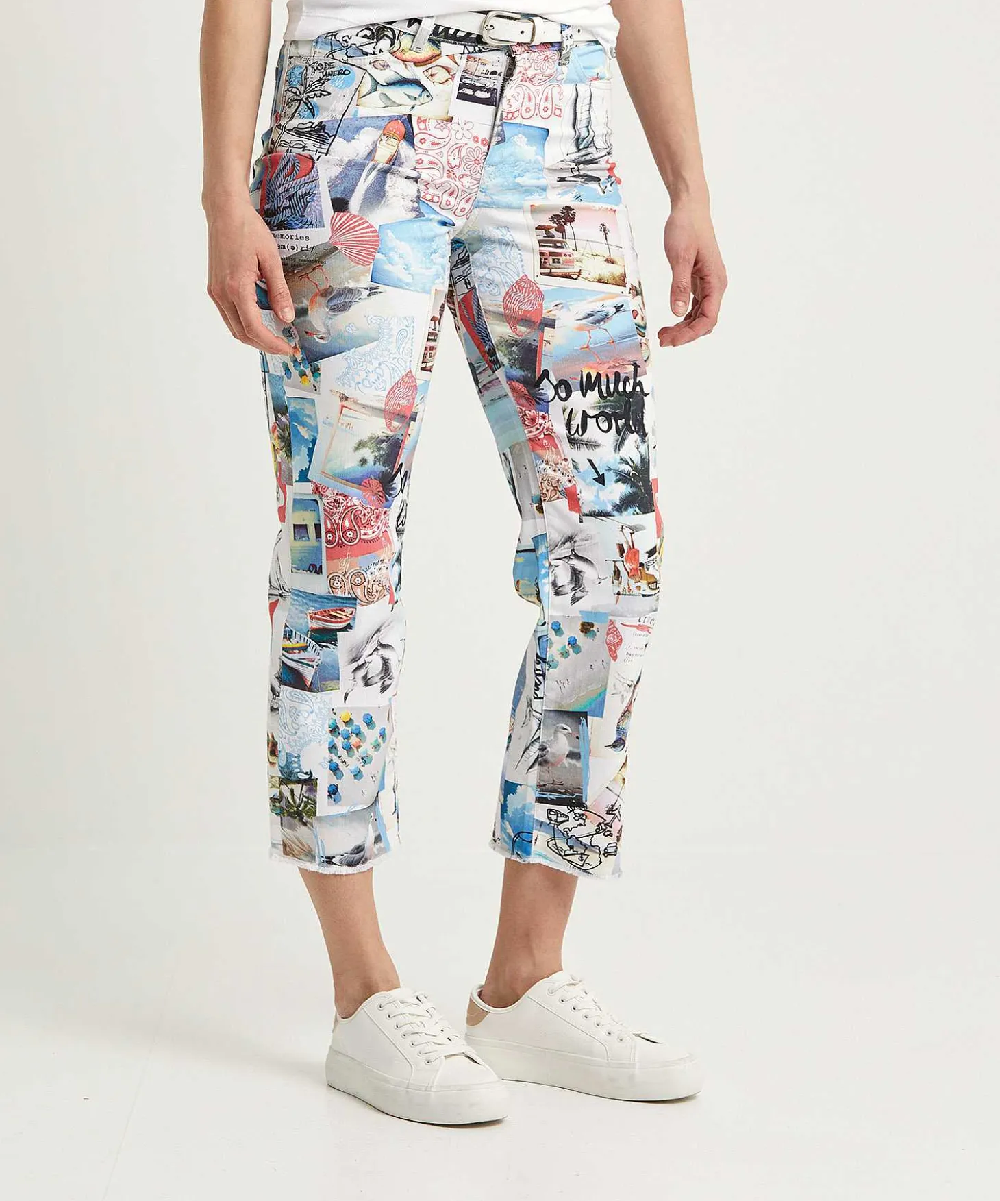 Marc Cain Sports Cropped Jeans Fotoprint Fyli